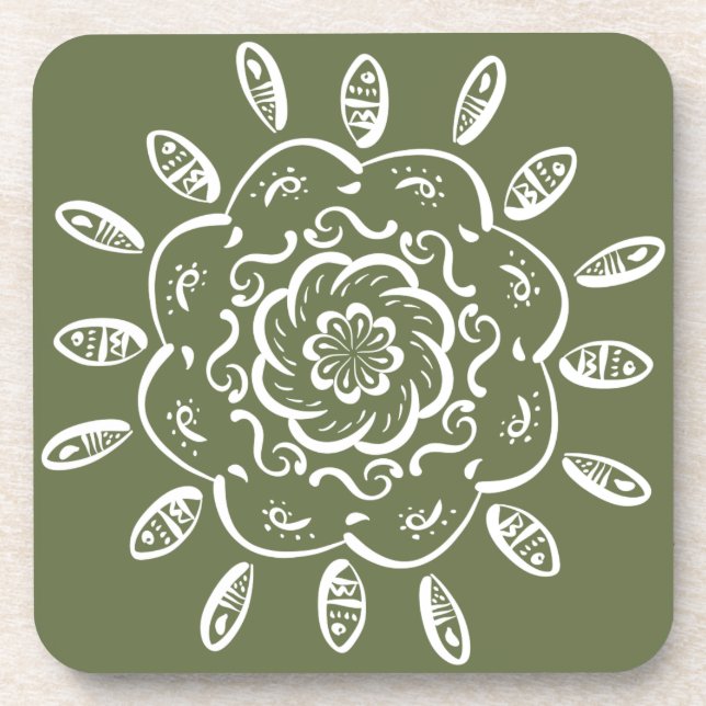 Moss Mandala Untersetzer (Vorderseite)