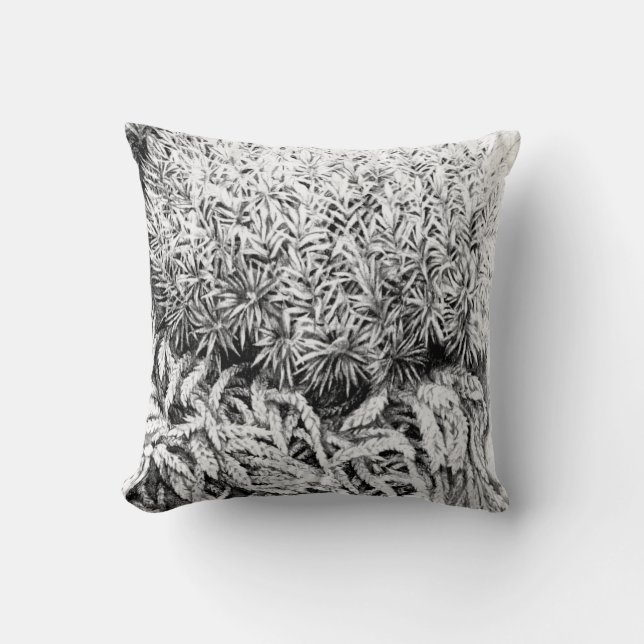 Moss zeichne Mono-Kunstkissen Kissen (Vorderseite)