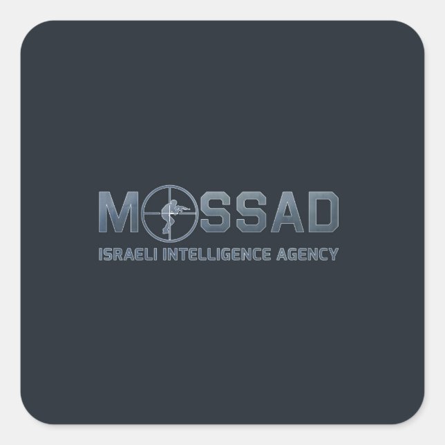 Mossad - Israelische Nachrichtenagentur - Geltungs Quadratischer Aufkleber (Vorderseite)