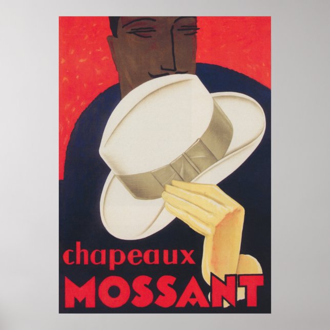 Mossant Hüte Vintage Modeposter Poster (Vorne)