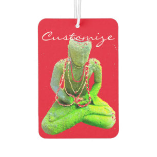 Mossgrüner Buddha meditiert Thunder_Cove Autolufterfrischer