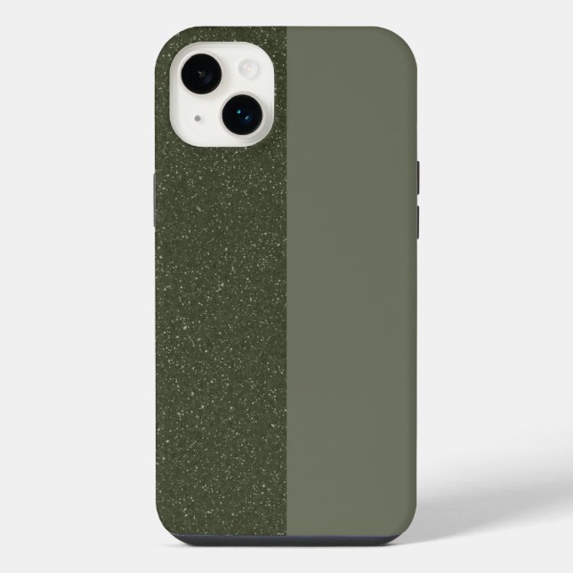 Mossgrünes iPhone 14 Plus Case mit Split-Textur Hülle (Rückseite)