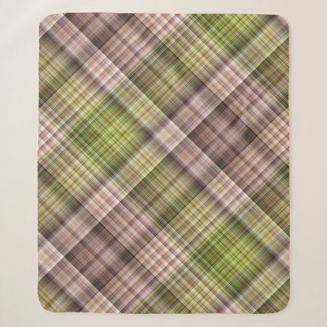 Mossy Bark Brown und Green Kariert Sherpadecke (Vorderseite)