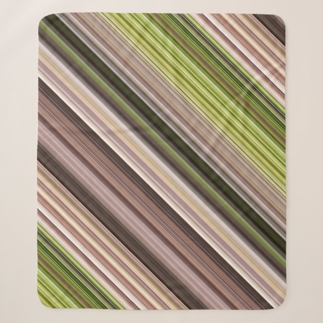 Mossy Bark Brown und Green Strip Sherpadecke (Vorderseite)