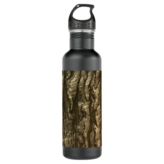 Mossy Bark Camouflage Edelstahlflasche (Vorderseite)