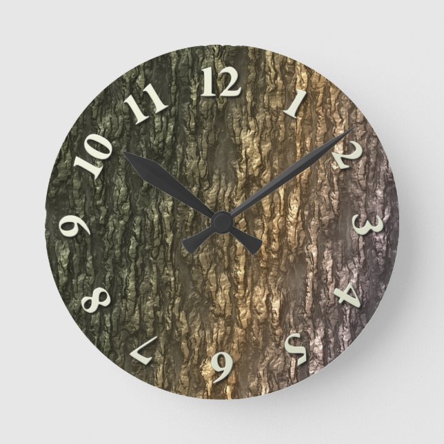 Mossy Bark Camouflage Runde Wanduhr (Vorderseite)