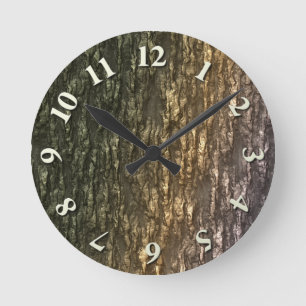 Mossy Bark Camouflage Runde Wanduhr
