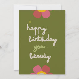 MOSSY BLOOM - Anniversaire Floral Invitation Card
