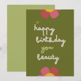 MOSSY BLOOM - Birthday Floral Einladungskarte
