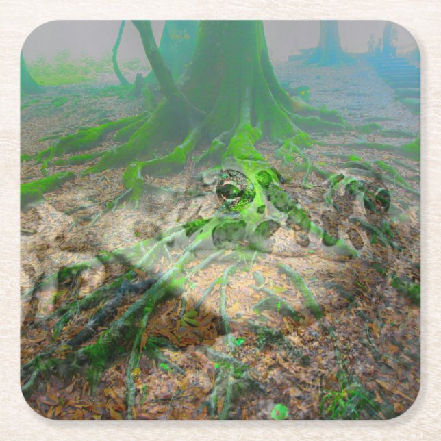 Mossy Frog Rechteckiger Pappuntersetzer (Vorderseite)