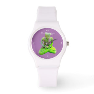 Mossy Green Buddha meditiert Thunder_Cove Armbanduhr