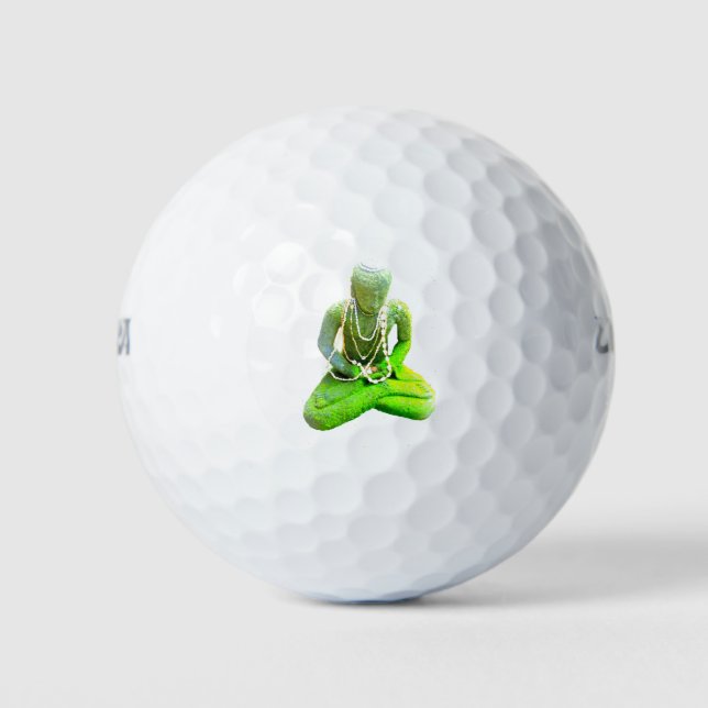 Mossy Green Buddha meditiert Thunder_Cove Golfball (Vorderseite)