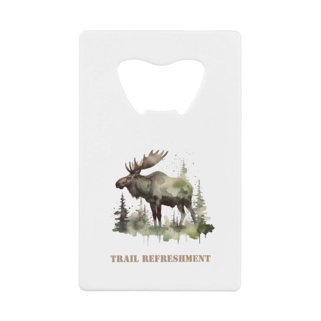 Mossy Moose Wildlife Portrait, kundenspezifisch Geldbeutel Flaschenöffner (Vorderseite)