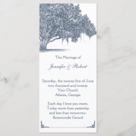 Mossy Oak Tree in Blue Wedding Program Programm