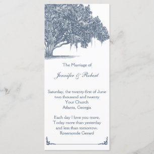 Mossy Oak Tree in Blue Wedding Program Programm