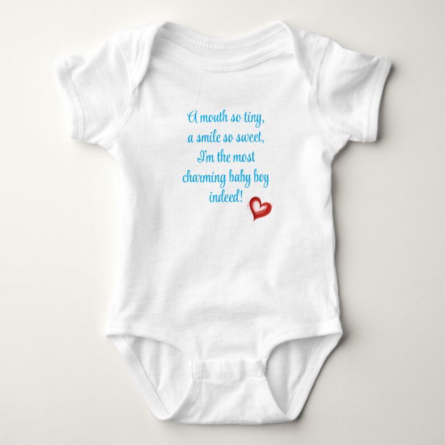 Most Charming Baby Boy Gift, Welcome Little One, Strampler (Vorderseite)