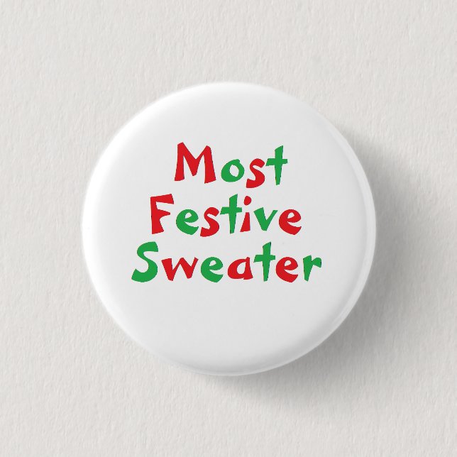 "Most Festive Sweater" Award Button (Vorderseite)