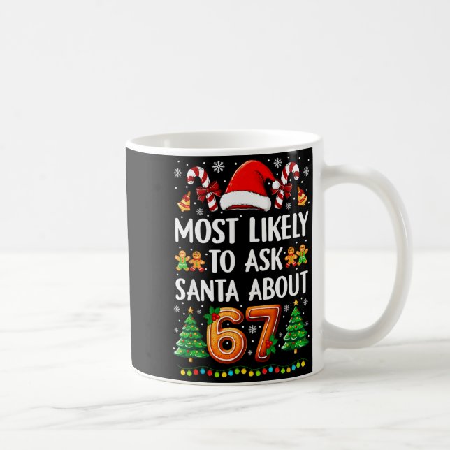 Most Likely To Ask Santa About 67 Funny Christmas  Kaffeetasse (Rechts)