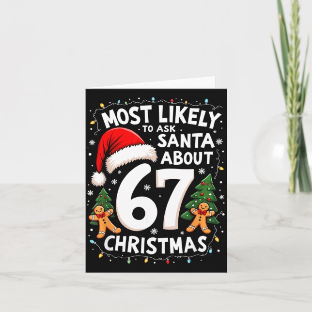 Most Likely To Ask Santa About 67 Funny Christmas  Karte (Vorderseite)