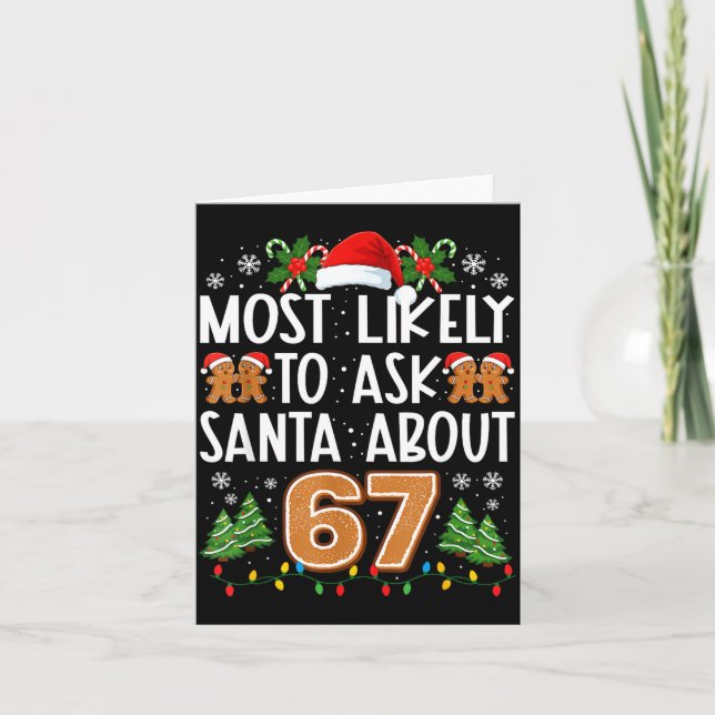 Most Likely To Ask Santa About 67 Funny Christmas  Karte (Vorderseite)