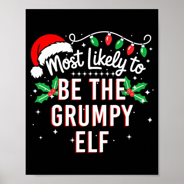 Most Likely To Be The Mpy Elf Funny Xmas  Poster (Vorne)