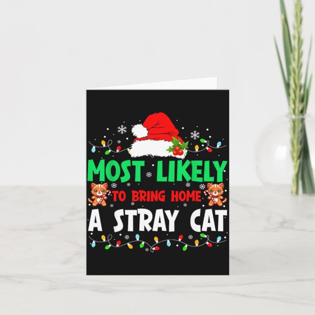 Most Likely To Bring Home A Stray Cat Matching Chr Karte (Vorderseite)