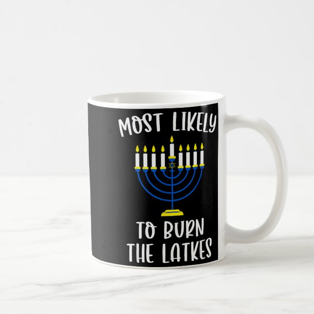Most Likely To Burn The Latkes Hanukkah Group Matc Kaffeetasse (Rechts)