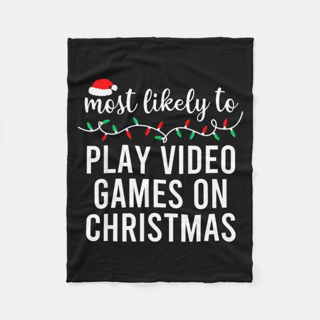 Most Likely To Christmas Matching Family Pajamas F Fleecedecke (Vorderseite)