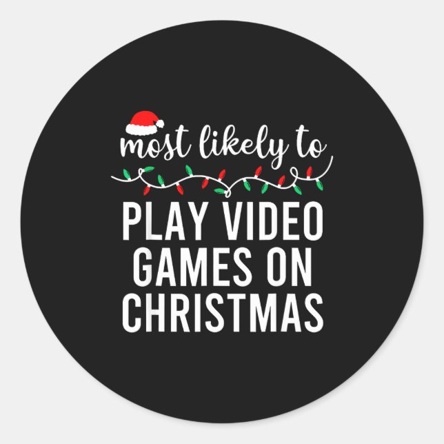 Most Likely To Christmas Matching Family Pajamas F Runder Aufkleber (Vorderseite)