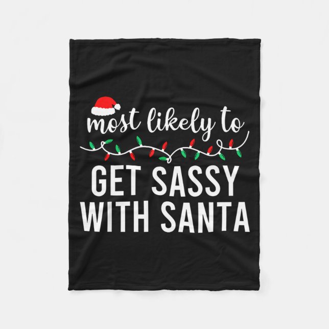 Most Likely To Christmas Shirt Matching Family Paj Fleecedecke (Vorderseite)