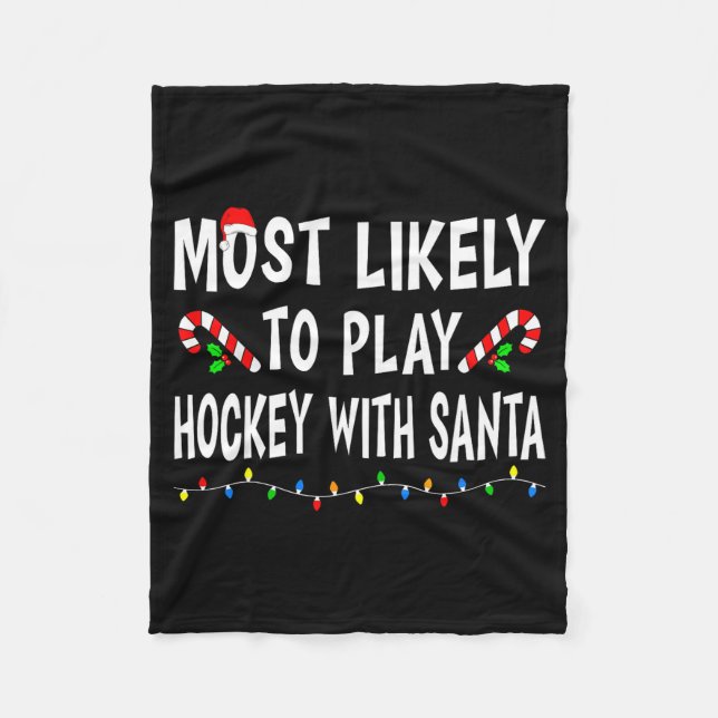 Most Likely To Christmas Xmas Pajamas Funny Matchi Fleecedecke (Vorderseite)