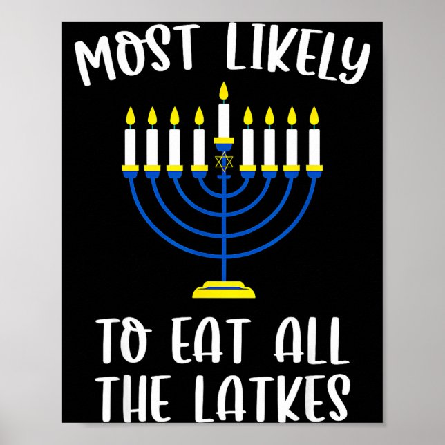 Most Likely To Eat All Latkes Hanukkah Group Match Poster (Vorne)