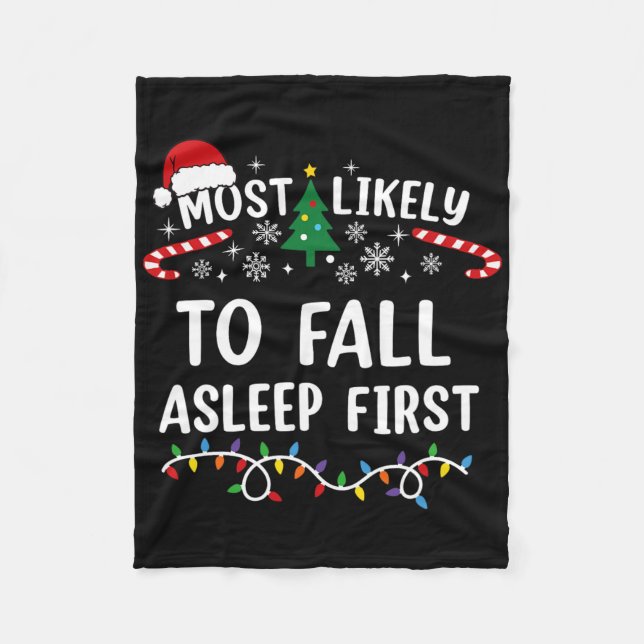 Most Likely To Fall Asleep First Family Matching C Fleecedecke (Vorderseite)