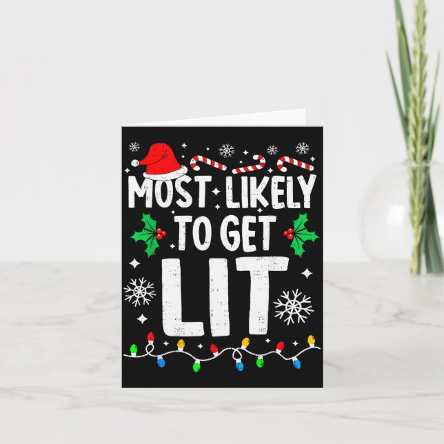 Most Likely To Feeling Lit Funny Family Matching C Karte (Vorderseite)