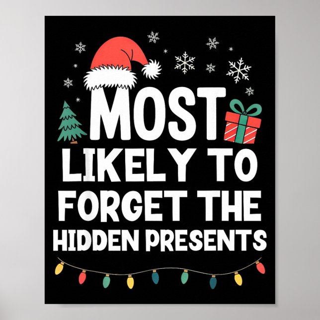 Most Likely To Forget The Hidden Christmas Funny  Poster (Vorne)