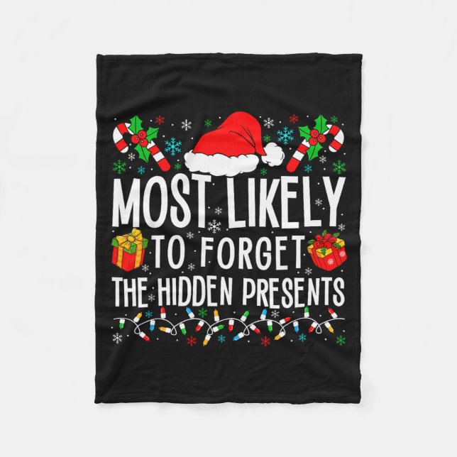 Most Likely To Forget The Hidden Funny Family Xmas Fleecedecke (Vorderseite)