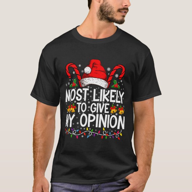 Most Likely To Give My Onion Funny Christmas  T-Shirt (Vorderseite)