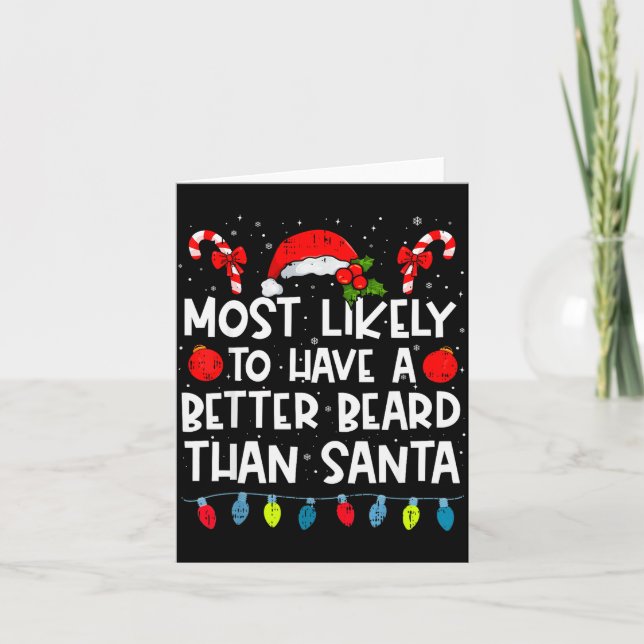 Most Likely To Have A Better Beard Than Santa Fami Karte (Vorderseite)