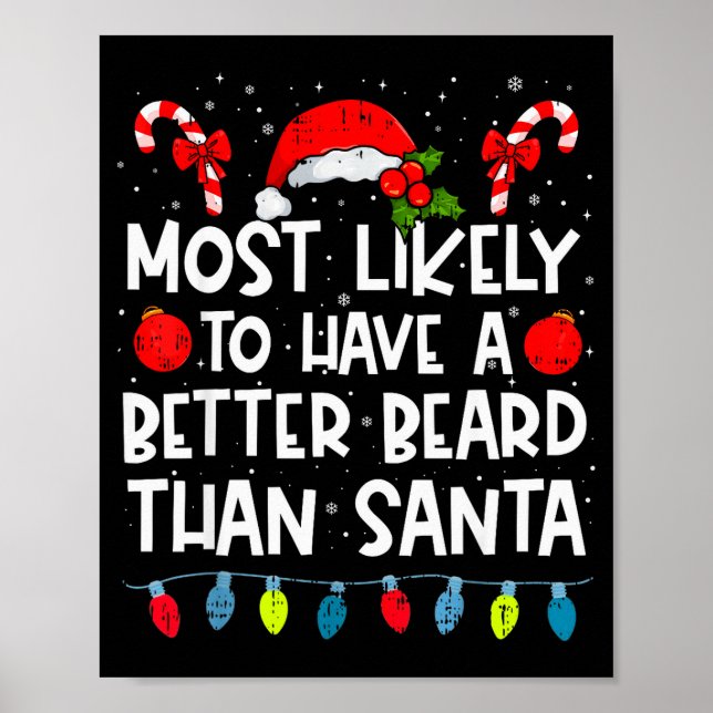 Most Likely To Have A Better Beard Than Santa Fami Poster (Vorne)