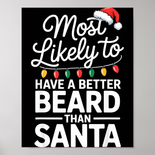 Most Likely To Have A Better Beard Than Santa Funn Poster (Vorne)