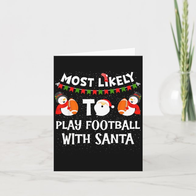 Most Likely To Play Hockey With Santa Christmas  Karte (Vorderseite)
