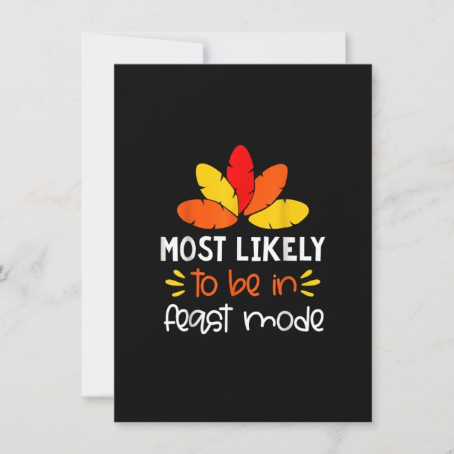 Most Likely to Shirt Matching Family Thanksgiving  Einladung (Vorderseite)