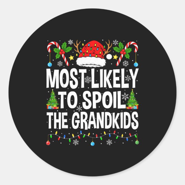 Most Likely To Sil The Grandkids Family Matching C Runder Aufkleber (Vorderseite)