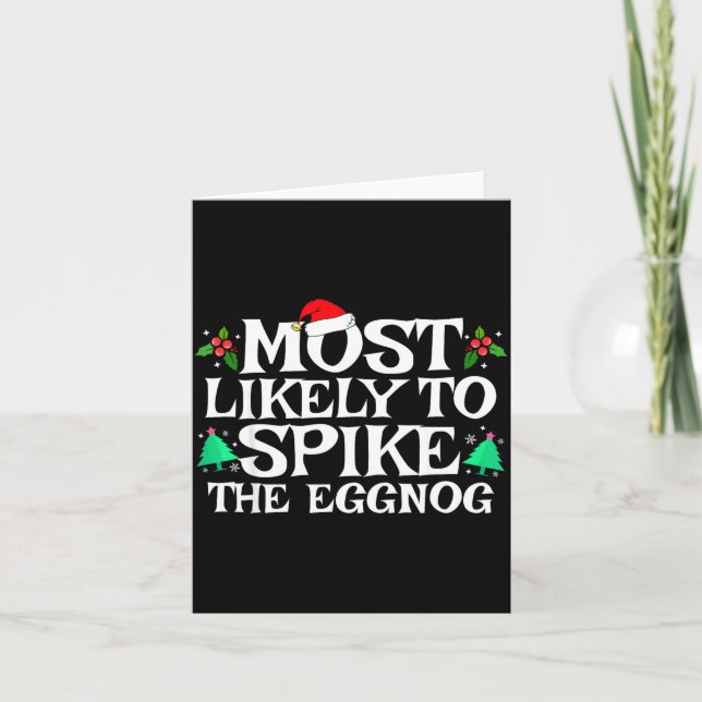 Most Likely To Ske The Eggnog Funny Matching Chris Karte (Vorderseite)