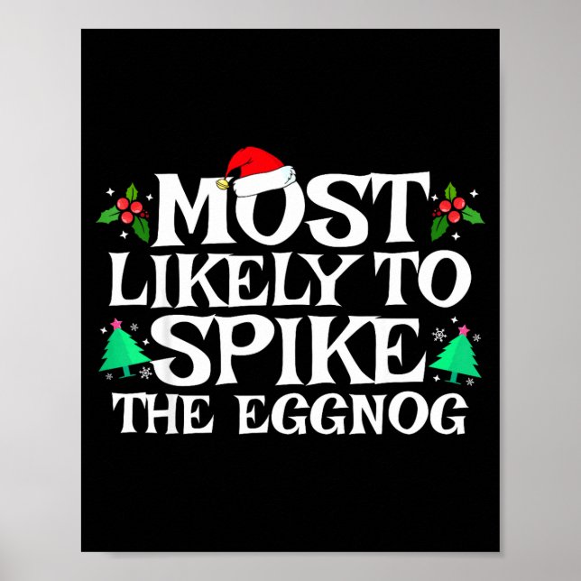 Most Likely To Ske The Eggnog Funny Matching Chris Poster (Vorne)
