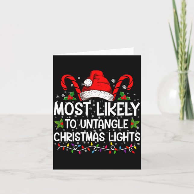 Most Likely To Untangle Christmas Lights Matching  Karte (Vorderseite)