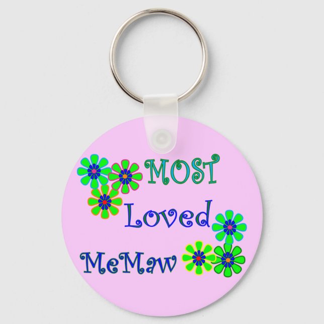 "Most Loved MeMaw" Muttertagspenden Schlüsselanhänger (Vorderseite)