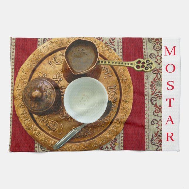 Mostar Bosnian Kaffee Set Teetücher Geschirrtuch (Horizontal)