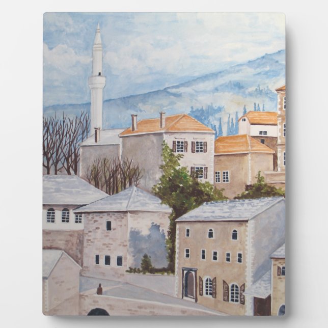 Mostar, Bosnien - Akrylenmalerei Fotoplatte (Vorderseite)