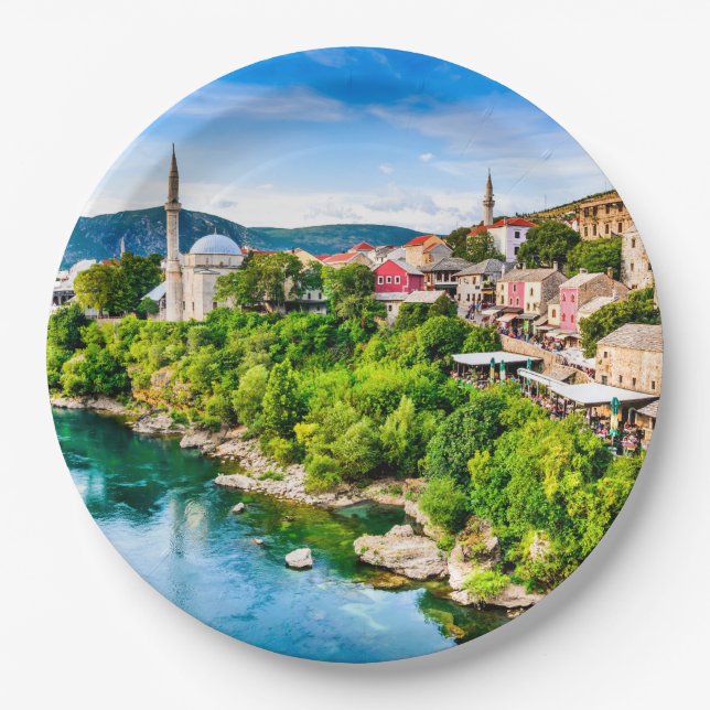 Mostar Bosnien und Herzegowina Pappteller (Vorderseite)